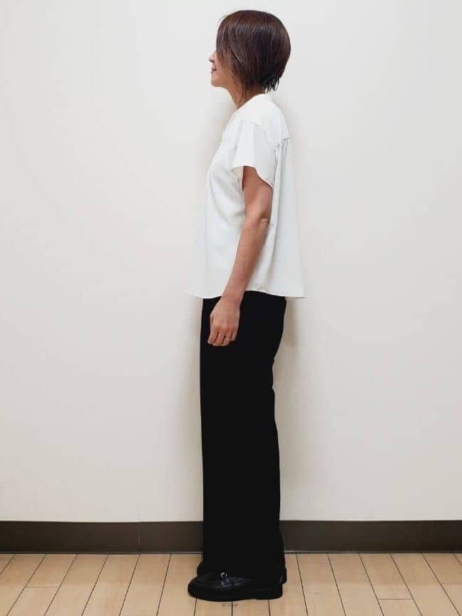 yuuさんの「Reflect｜【インナーに◎／すっきり見え！長め丈】タックデティールブラウス」を使ったコーディネート