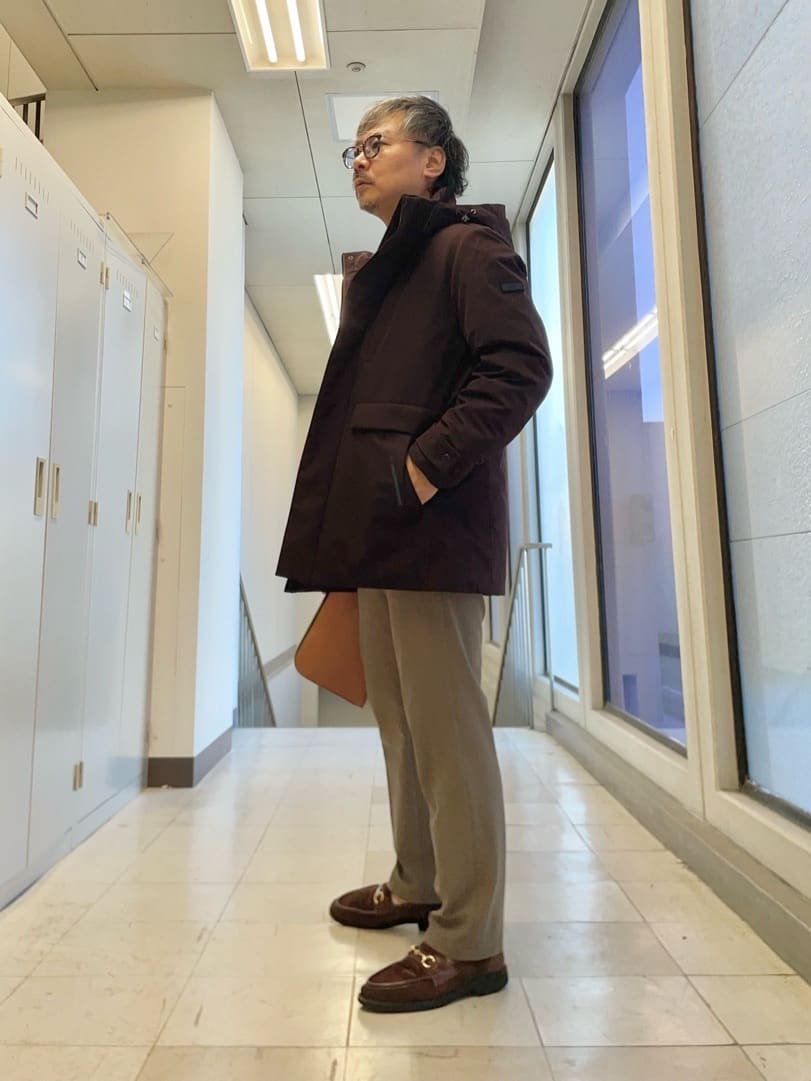 MAKOTO AIさんの「TAKEO KIKUCHI｜【None Of Stress】ストレッチ ダウンブルゾン」を使ったコーディネート