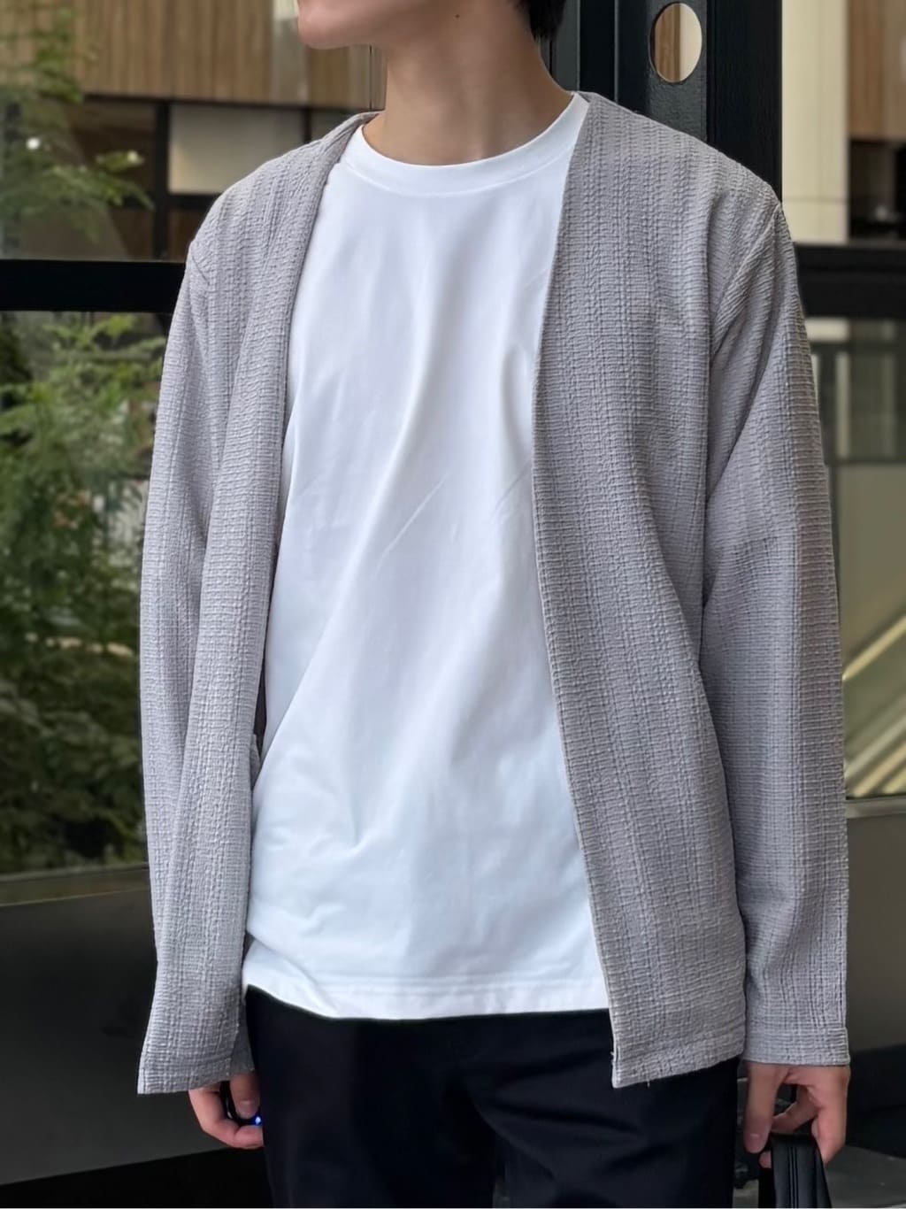 うらしーさんの「THE SHOP TK｜【セットでお買い得！！】長袖カーディガン＋半袖Tシャツ　洗濯機OK/吸水速乾(Tシャツのみ)」を使ったコーディネート