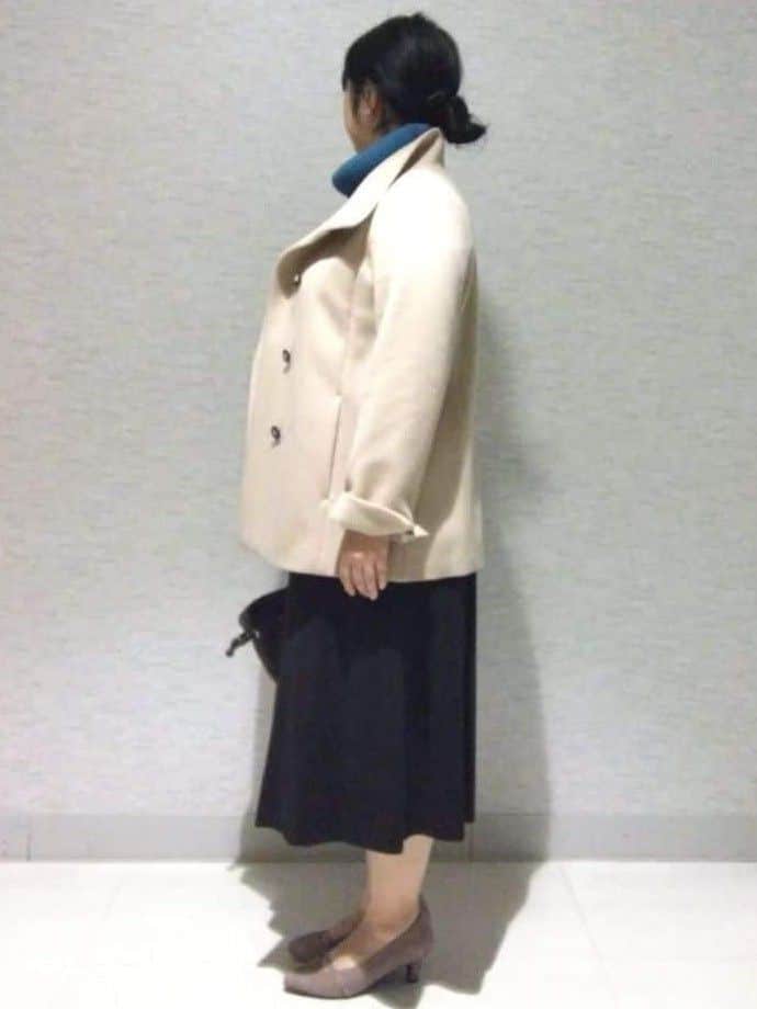 sakoさんの「Reflect｜【SS-4Lサイズ／衿が顔に当たらない◎】スタンドネックミドルコート」を使ったコーディネート