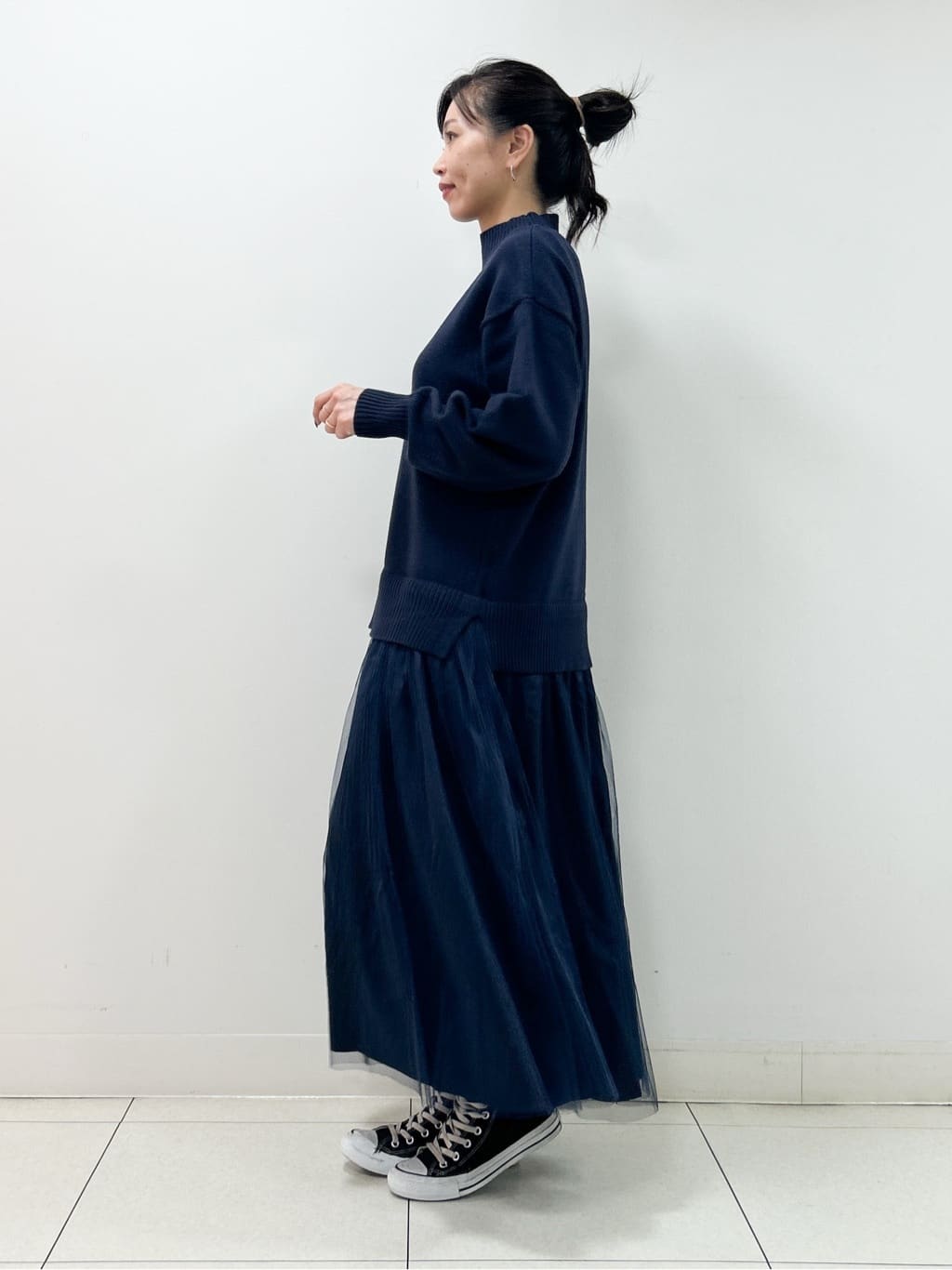 Kaiさんの「Dessin｜【洗える】ニットチュールドッキングワンピース」を使ったコーディネート