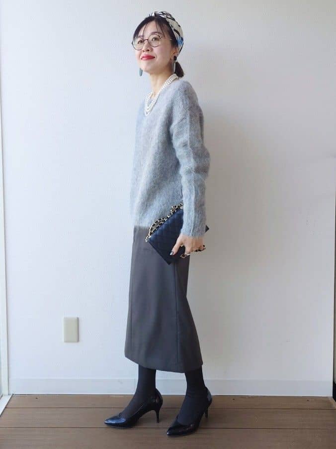 MUTSUKOさんの「UNTITLED｜【ゆったり】アルパカ混シャギーニット」を使ったコーディネート