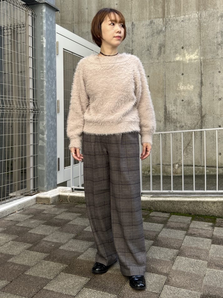 ga_riさんの「THE SHOP TK｜着るたびときめく ふんわりフェザーシャギーニット」を使ったコーディネート