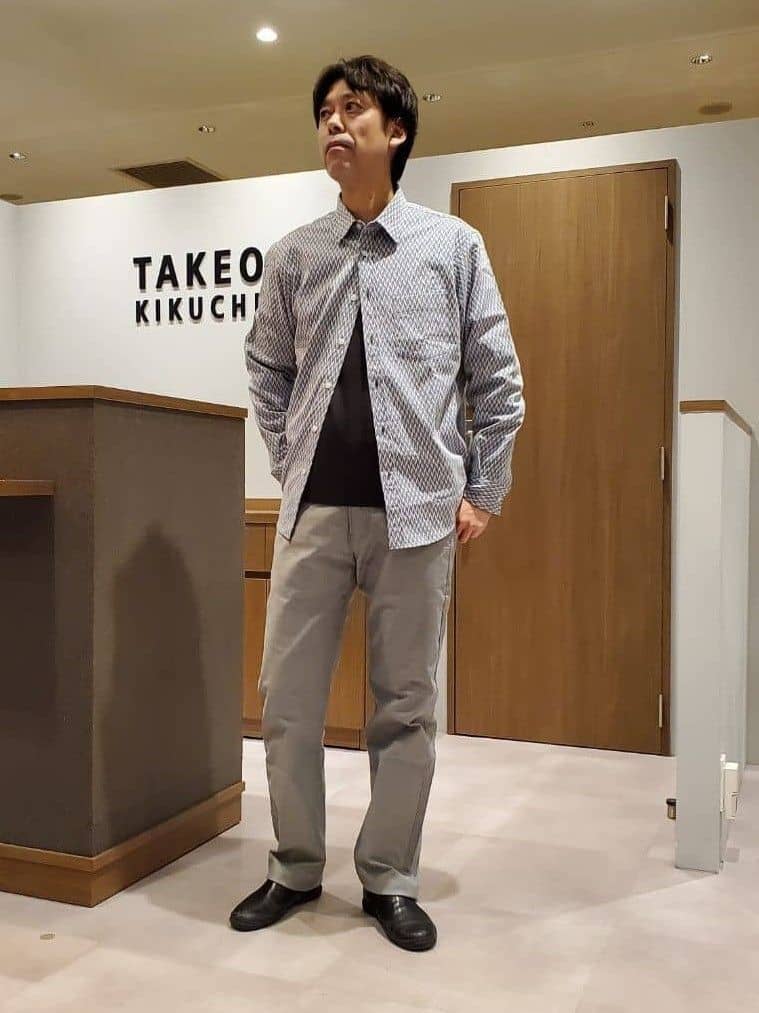 ishidaさんの「TAKEO KIKUCHI｜【Made in JAPAN】播州織 ストレッチ パンツ」を使ったコーディネート