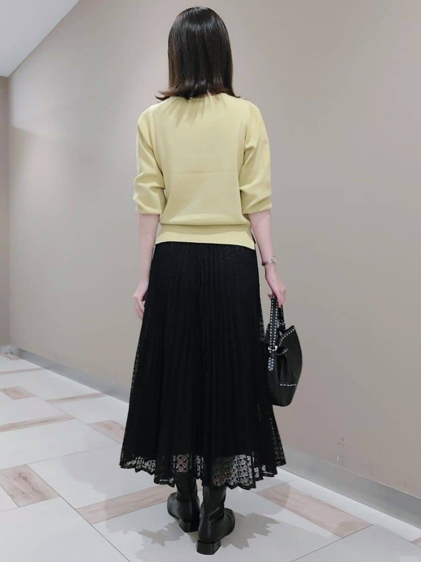 saiさんの「Reflect｜【イージーケア】サークルダイヤ柄レースプリーツスカート」を使ったコーディネート