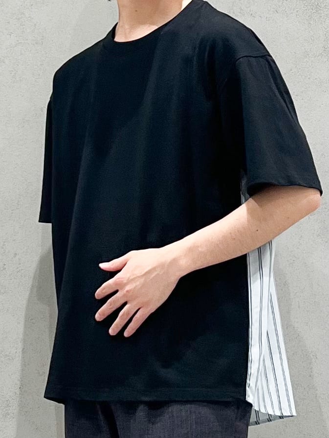SHI-MAさんの「THE SHOP TK｜エシカルブロード切替Tシャツ 洗濯機OK」を使ったコーディネート