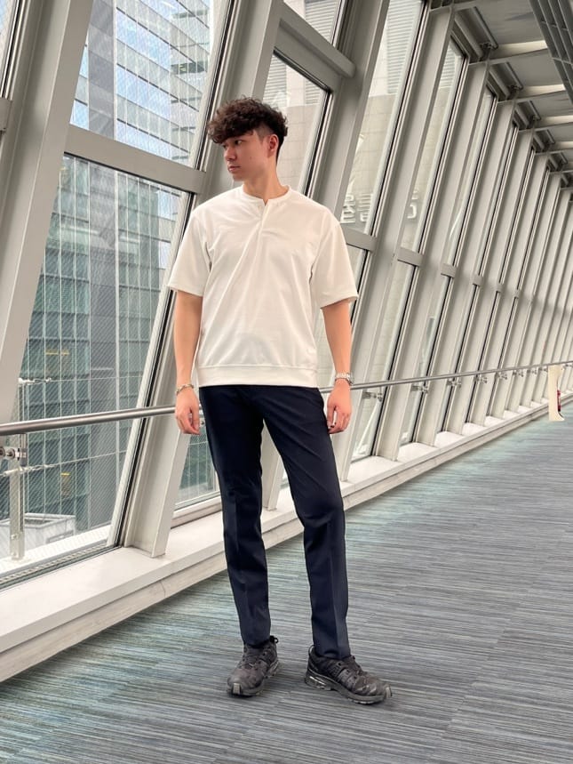 Tsubasaさんの「TAKEO KIKUCHI｜【抗菌防臭】COOL DOTS（R）ドビープリント パンツ」を使ったコーディネート
