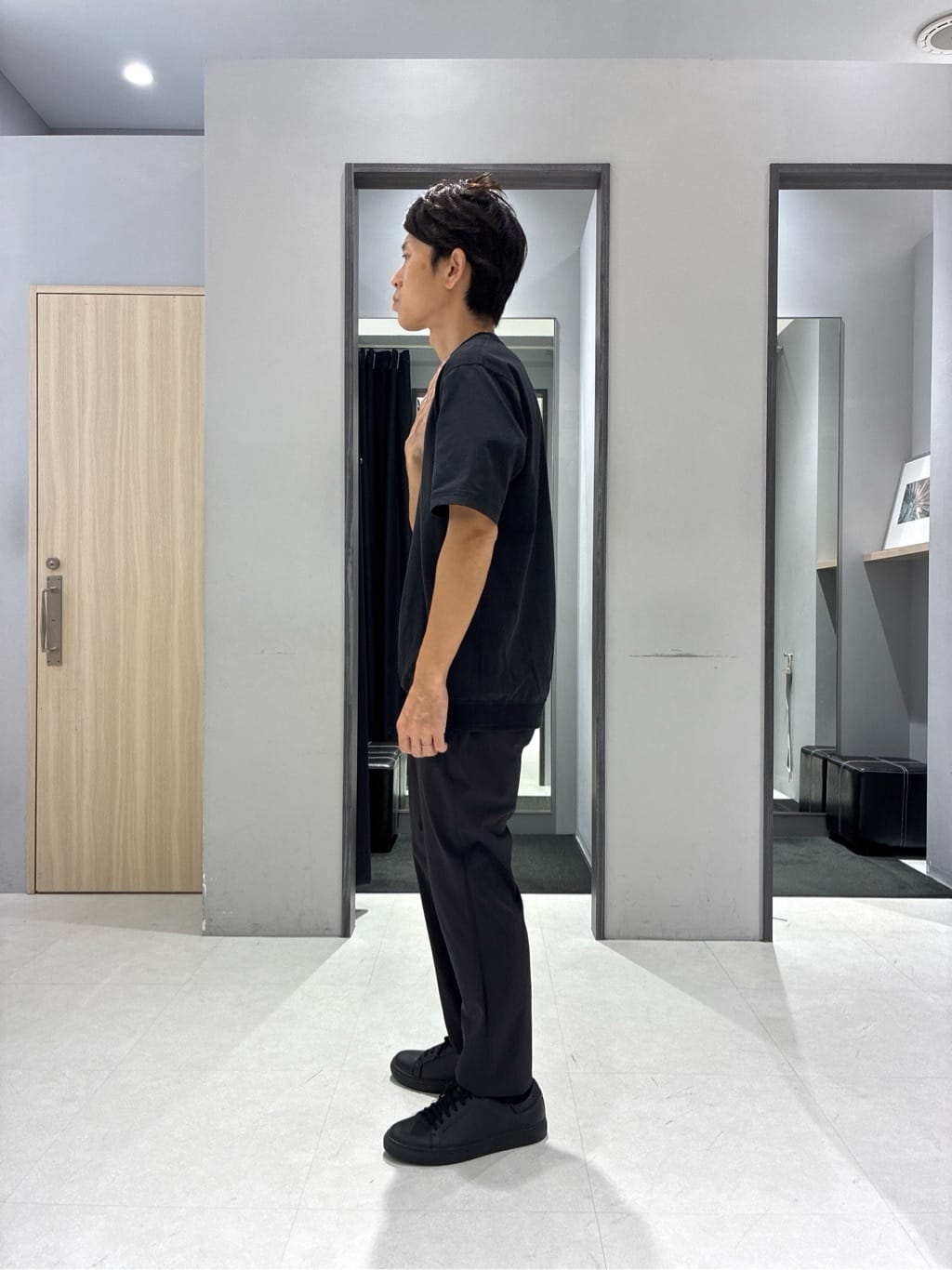 わいずみさんの「TAKEO KIKUCHI｜【COOL CITY WEAR】籠目アート柄 サッカーシャツ /通気性」を使ったコーディネート