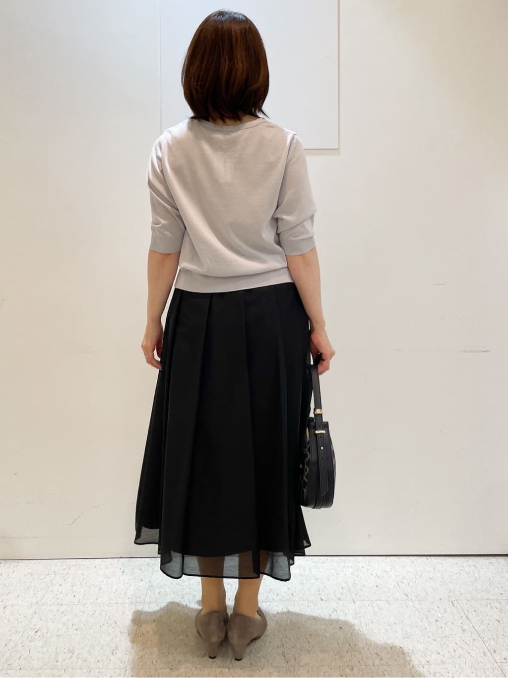 めいさんの「Reflect｜【マシンウォッシュ可／セットアップ可】シアーボックスタックプリーツスカート」を使ったコーディネート