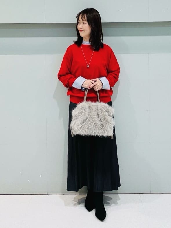 makiさんの「UNTITLED｜【重ね着レイヤード/スーツブラウス】ファインブロードハイネックシャツ」を使ったコーディネート