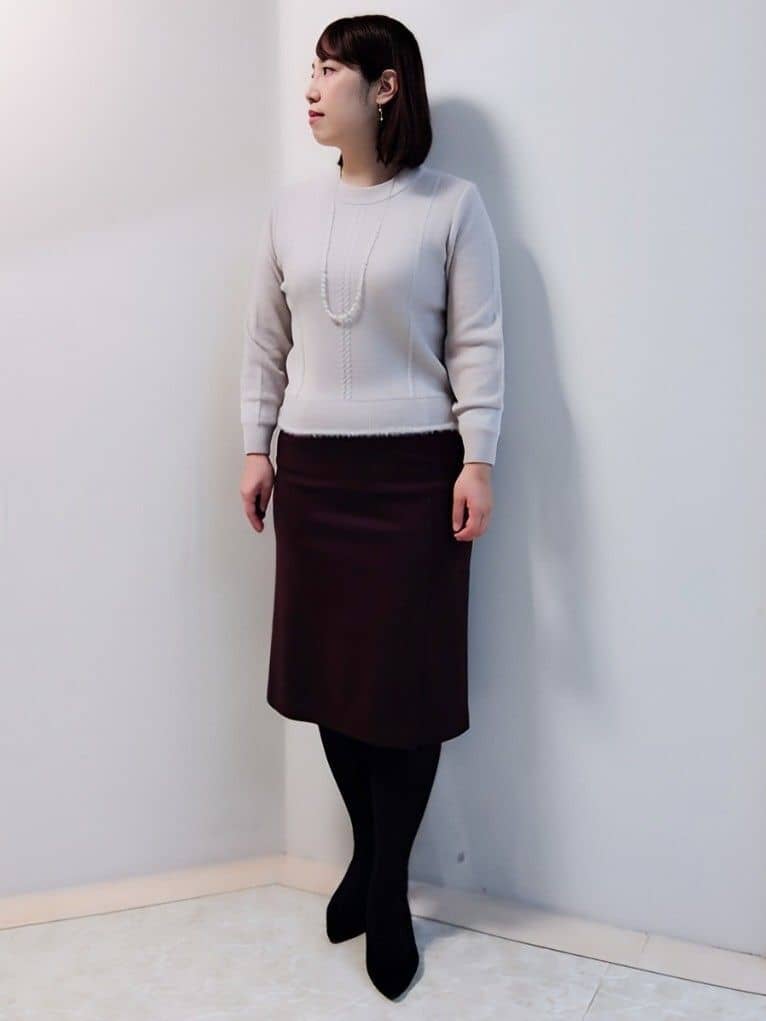 エリさんの「Reflect｜【ほんのりラメ感◎】ケーブル柄ニット」を使ったコーディネート