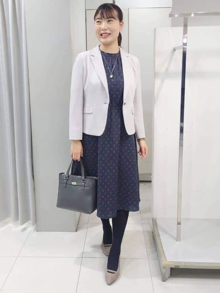 AZUSAさんの「Reflect｜【きちんと見え／通勤／セレモニーにおすすめ◎】ドット&times;ダイヤ柄ワンピース」を使ったコーディネート