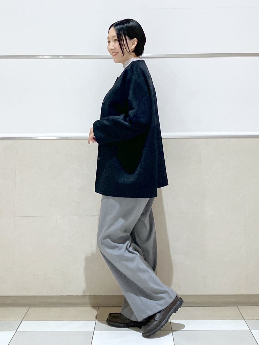 eriko さんの「Dessin｜ウール混クルーネックコート」を使ったコーディネート