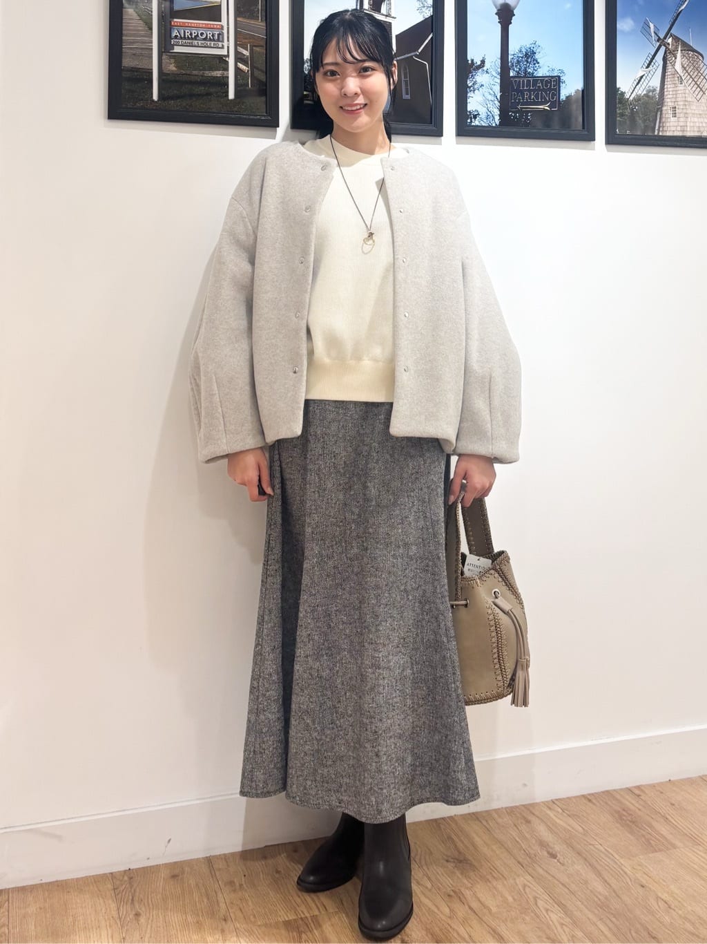 Ririkaさんの「Dessin｜【洗える】Dサガラ刺繍ワッペン付きニット」を使ったコーディネート