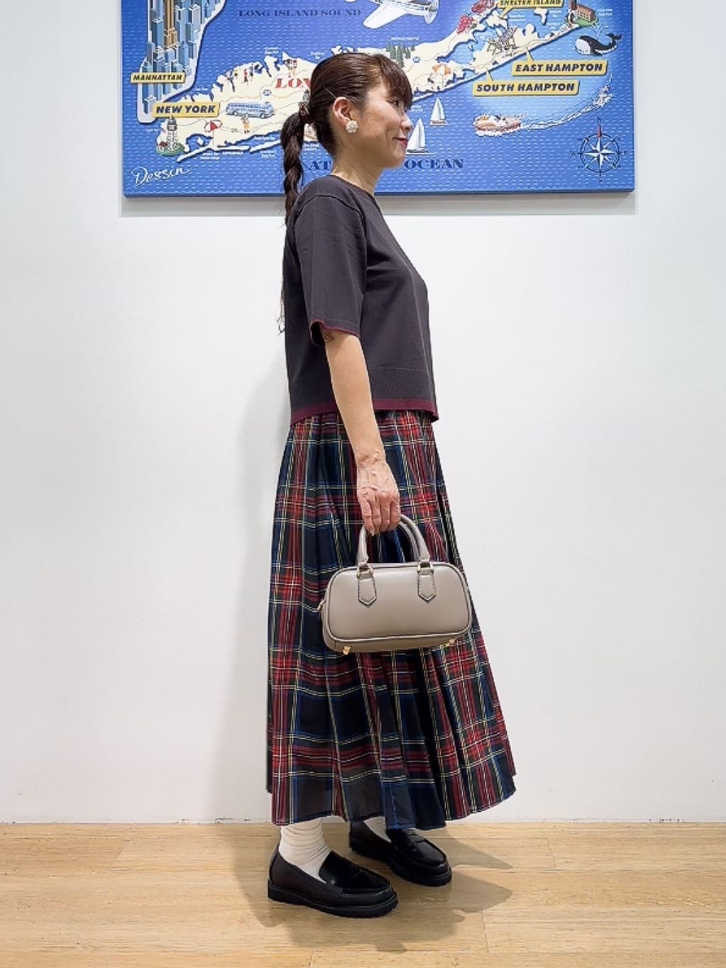 Yasucoさんの「Dessin｜【洗える】バイカラーショート丈ニット」を使ったコーディネート