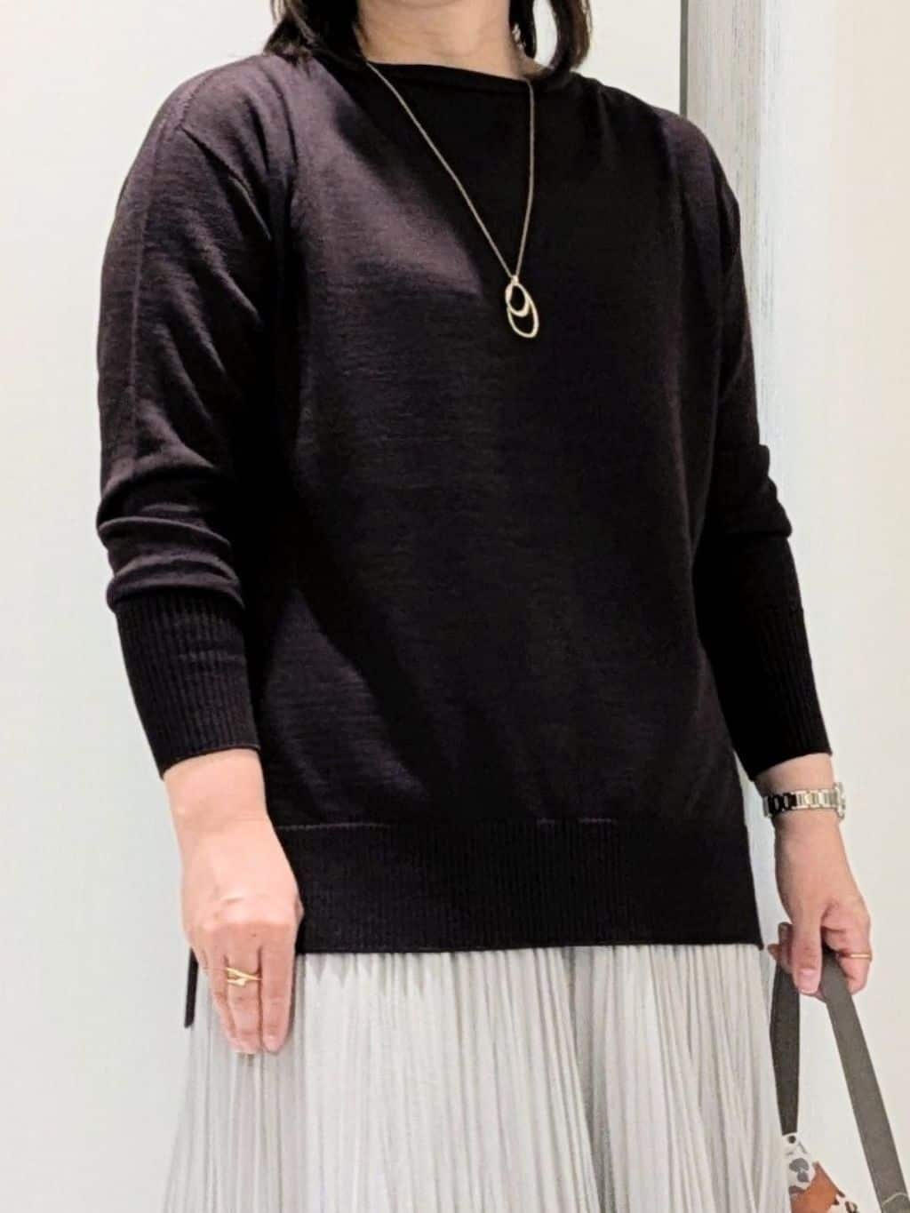 Onumaさんの「UNTITLED｜【8色展開/体型カバー】魅せるタイムレスニット」を使ったコーディネート