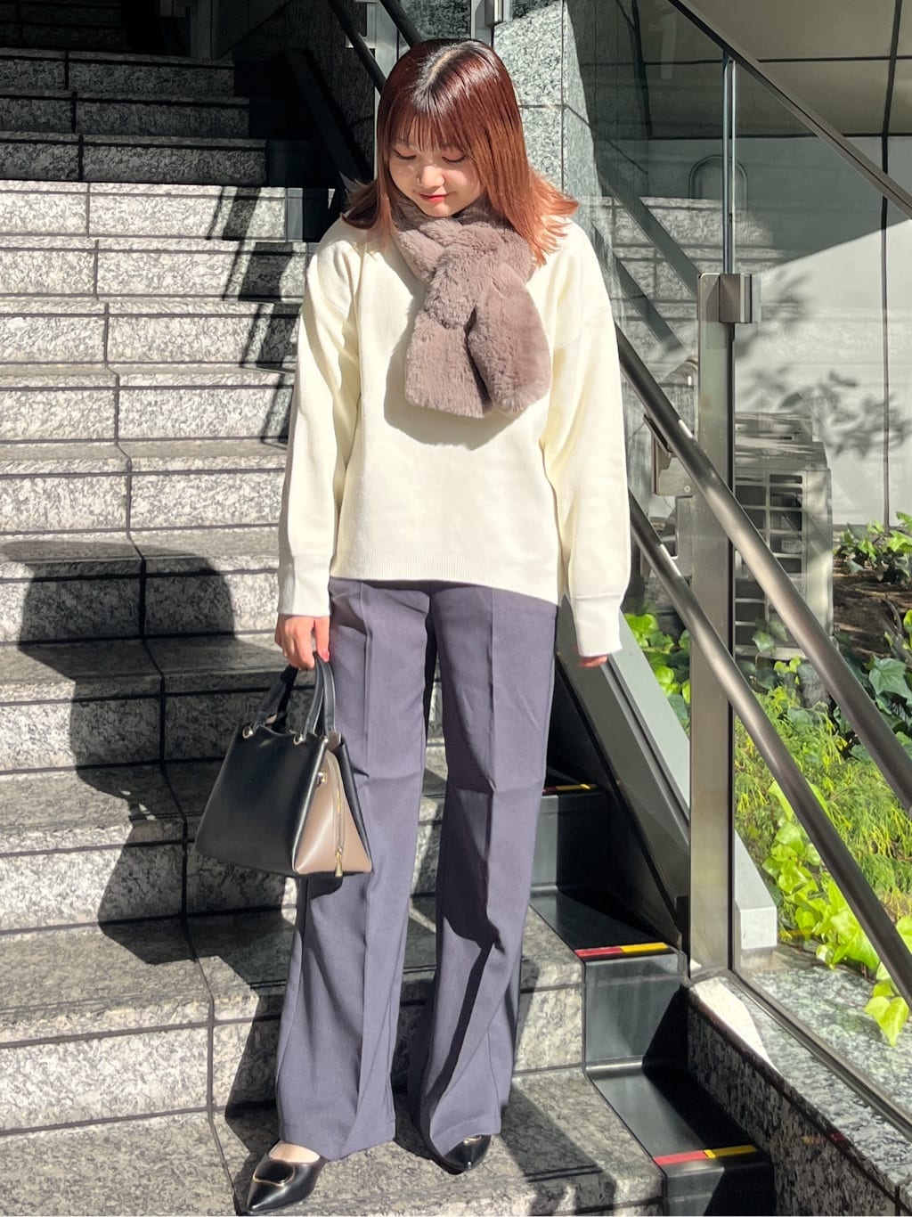 HANNAさんの「OPAQUE.CLIP｜サイド編地切替ニットトップス／セットアップ対応【洗濯機OK】」を使ったコーディネート