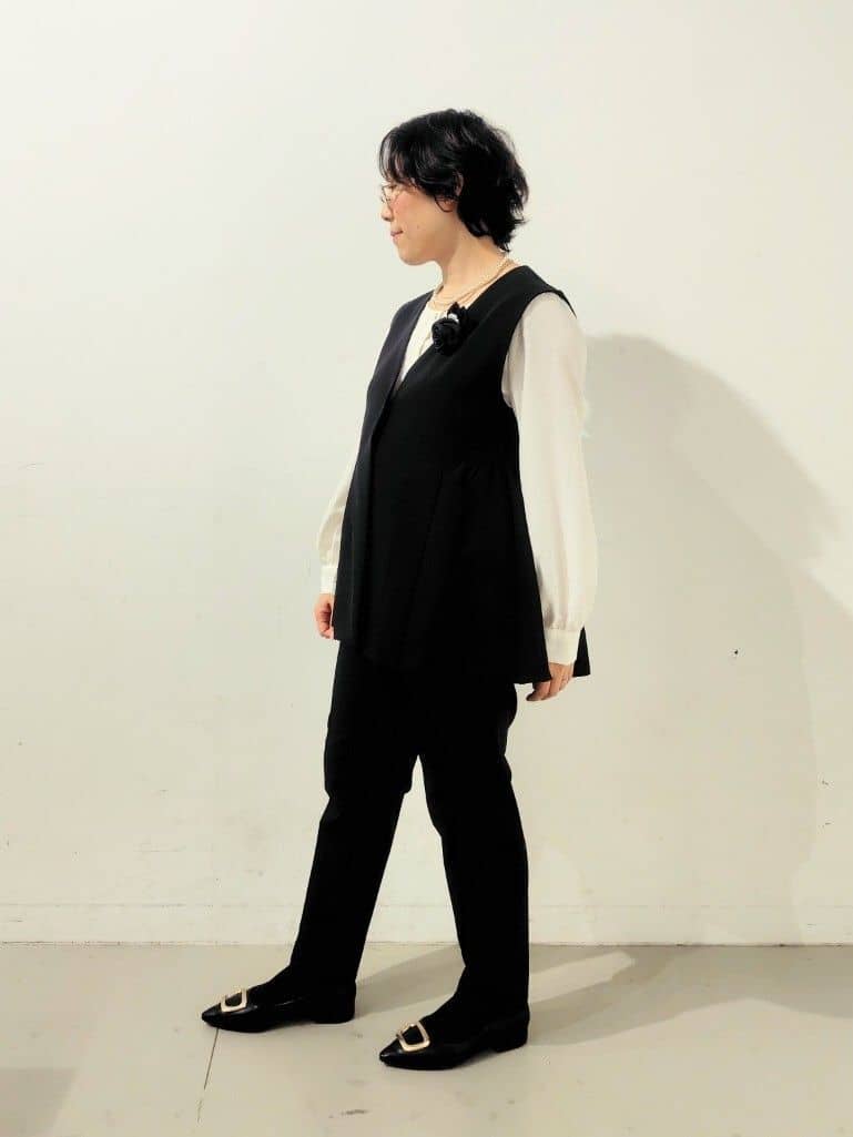 kodamaさんの「THE SHOP TK｜◆【汚れ＆シワが付きにくい/セレモニー/通勤】ダブルクロスジレ/洗濯機OK」を使ったコーディネート