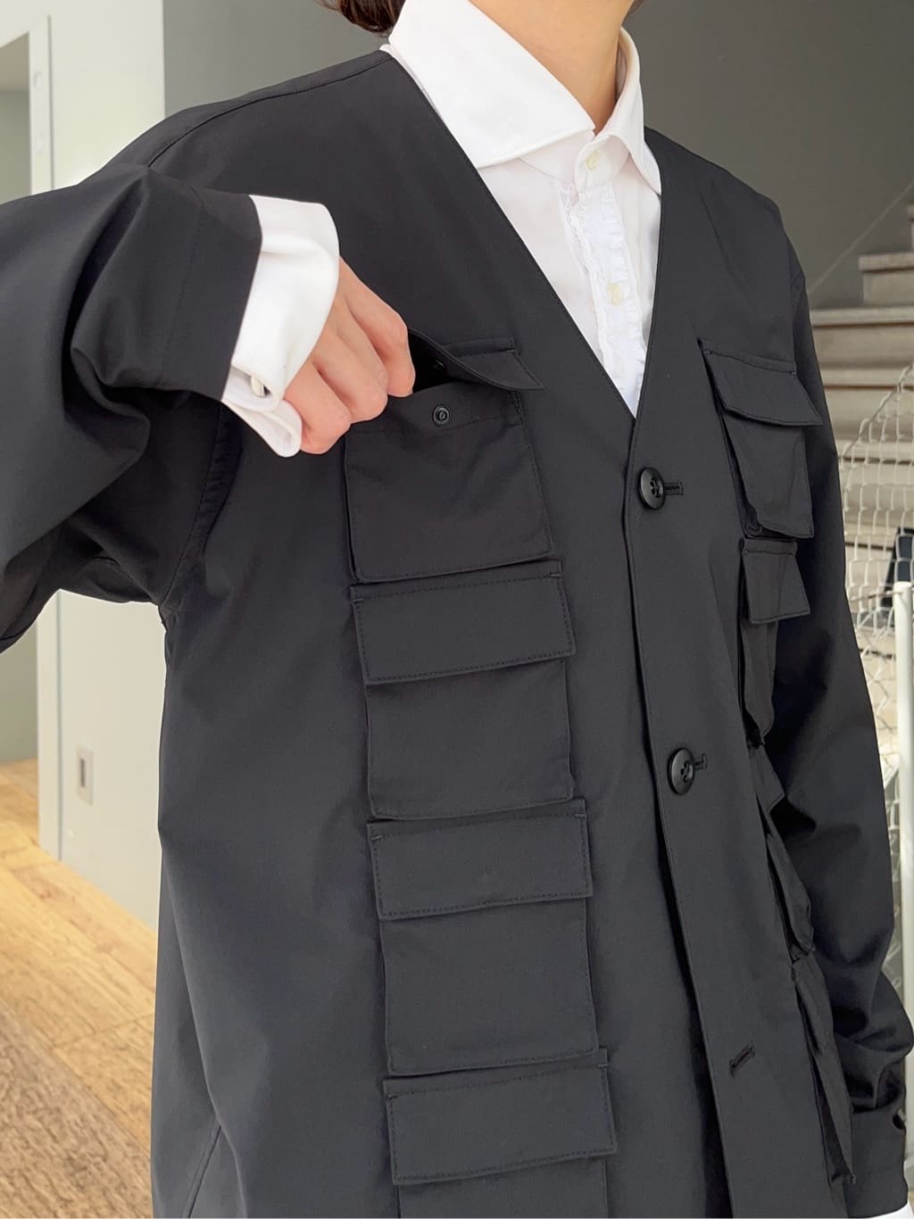 神野（jinno）さんの「TAKEO KIKUCHI｜カーゴハーフパンツ」を使ったコーディネート