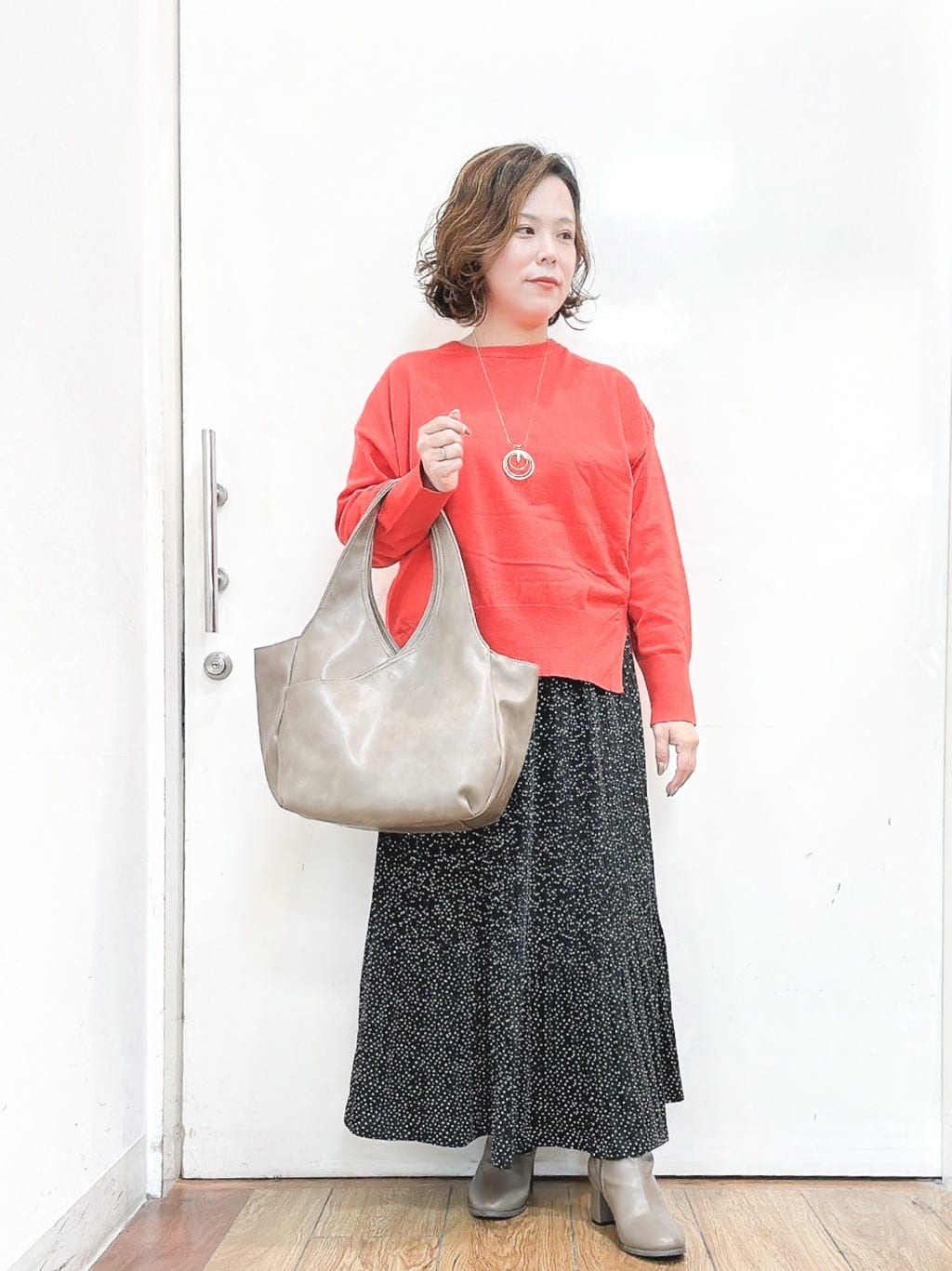 haruさんの「SHOO･LA･RUE｜【S-LL】上品さを纏う やわらかフェイクスエード ミドル丈ブルゾン」を使ったコーディネート