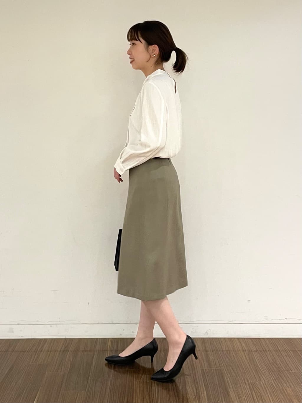 ねねさんの「INDIVI｜◆【合皮／フォーマル】ショルダー付きスクエアバッグ」を使ったコーディネート