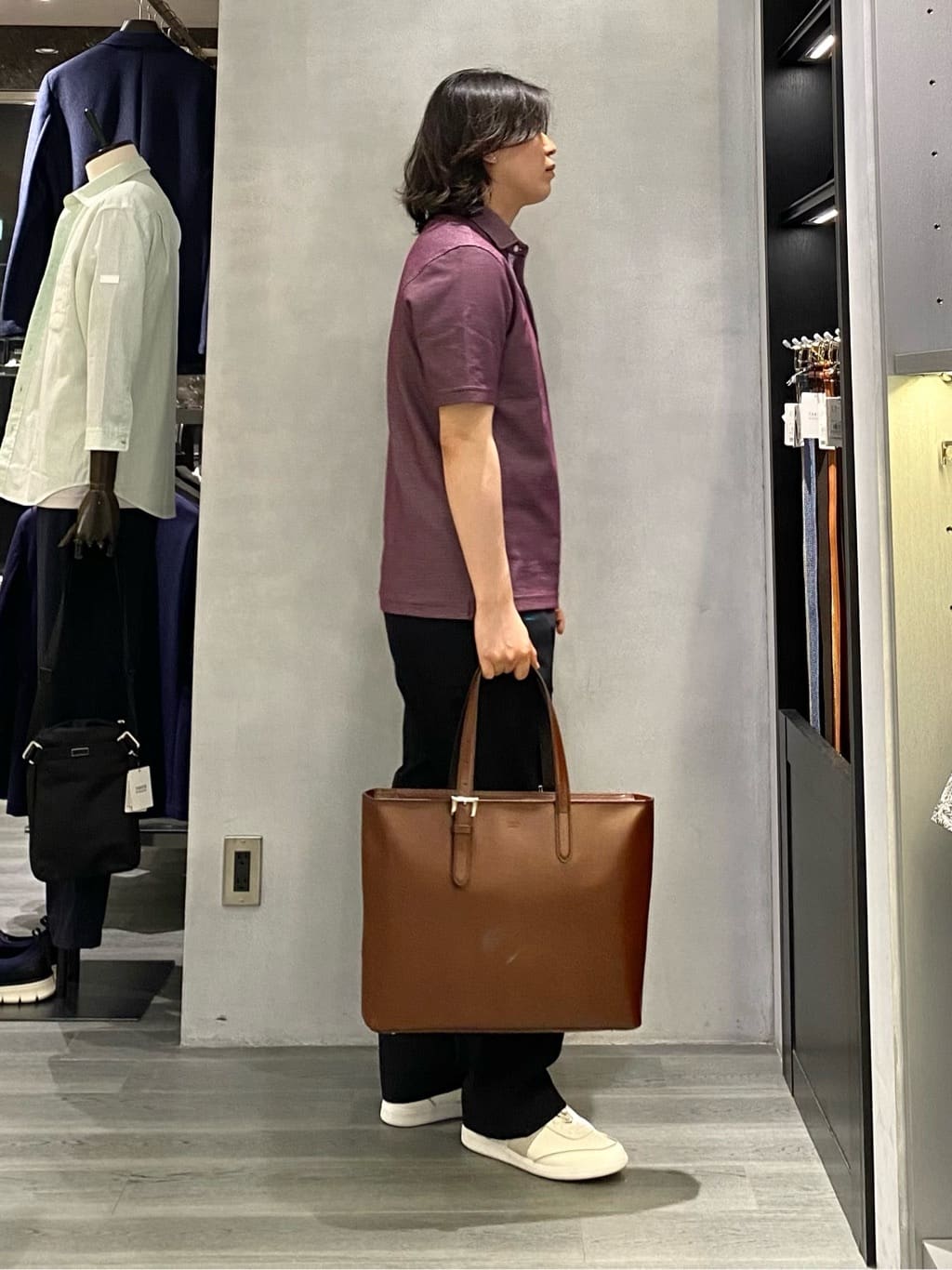 nishiさんの「TAKEO KIKUCHI｜【抗菌防臭／9色5サイズ展開】ハニカムメランジ ポロシャツ」を使ったコーディネート