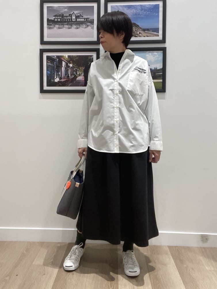 Naoさんの「Dessin｜【洗える】刺繍ロゴ入りオーバーシャツ」を使ったコーディネート