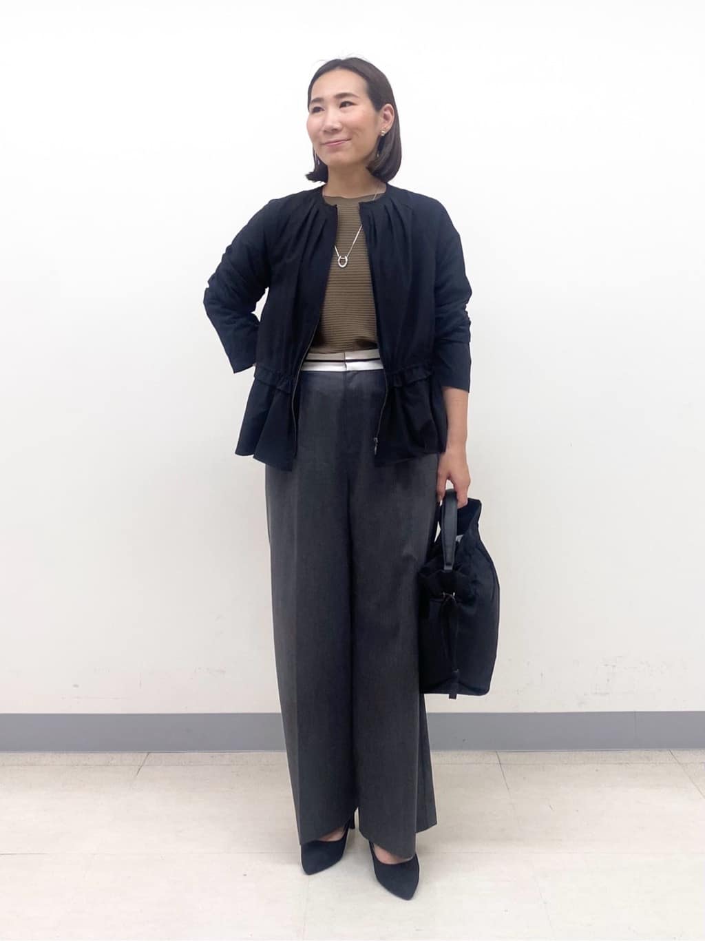 YUKARIさんの「INDIVI｜【洗える／体型カバー】美シルエットニット」を使ったコーディネート