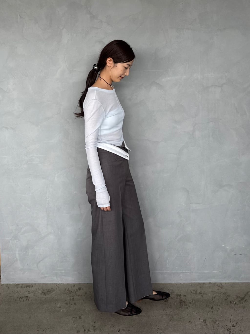 uchi__yamaさんの「CODE A｜sheer basic tee」を使ったコーディネート