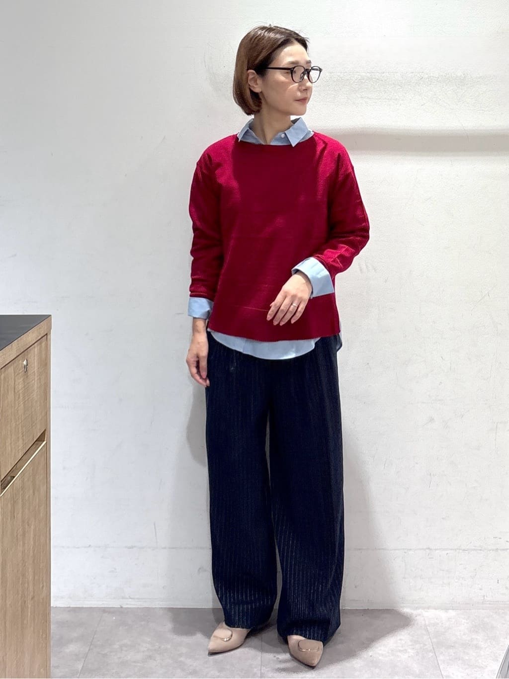 たけねぇさんの「OPAQUE.CLIP｜ポケット刺繍レギュラーカラーシャツ【洗濯機OK】」を使ったコーディネート