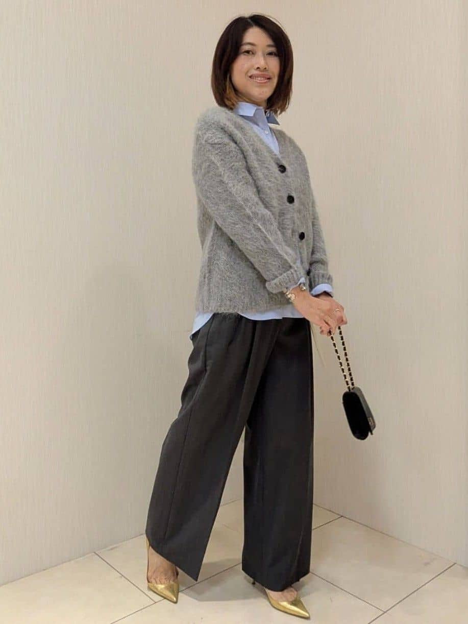 u-macoさんの「UNTITLED｜【ゆったり】アルパカ混シャギー カーディガン」を使ったコーディネート