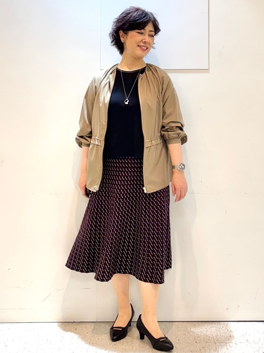 ヤスコさんの「Reflect｜【パンツにもスカートにも合わせやすい◎】ライティブルゾン」を使ったコーディネート