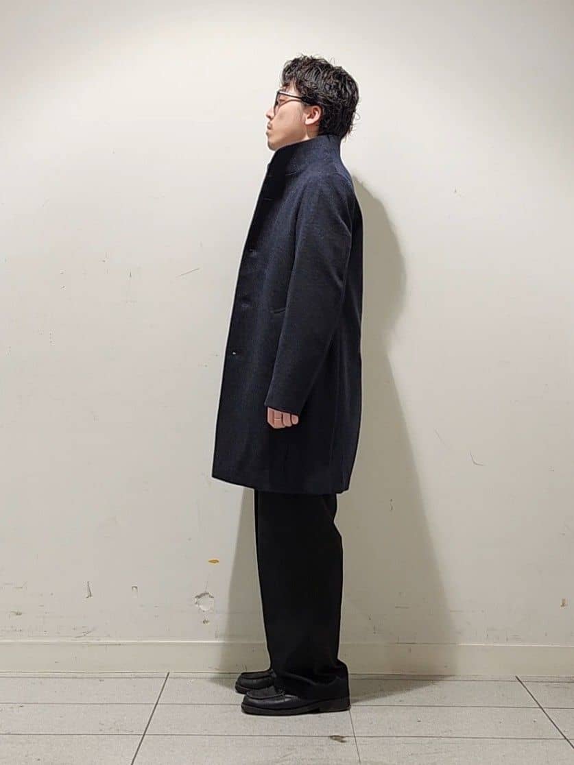 Maedaさんの「TAKEO KIKUCHI｜【ウールカシミヤブレンド】ビーバー調 スタンドカラー コート」を使ったコーディネート