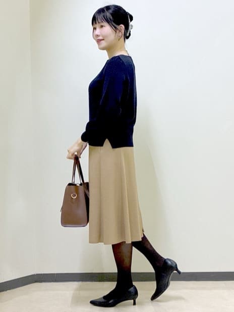  beni_gingerさんの「Reflect｜【選べる8色／スカートにもパンツにも◎】ウール混ボートネックニット」を使ったコーディネート