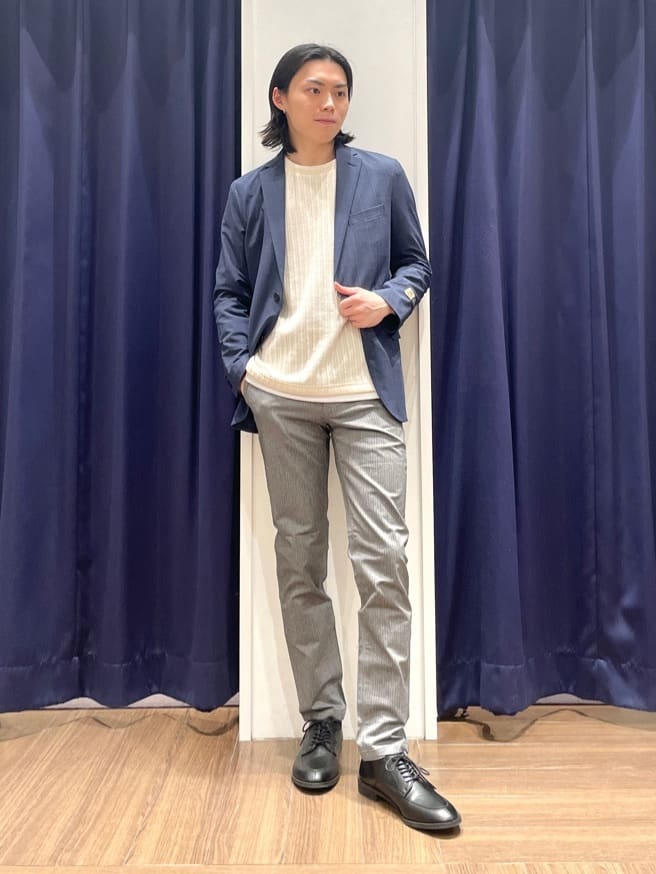 Tightさんの「THE SHOP TK｜【オールシーズン穿ける！】7DAYSストレッチへリンボンパンツ　ON&hArr;OFF兼用」を使ったコーディネート