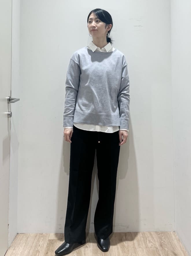 momokoさんの「OPAQUE.CLIP｜ボートネックニット／エクストラファインメリノウール【THEシリーズ／洗濯機OK】」を使ったコーディネート