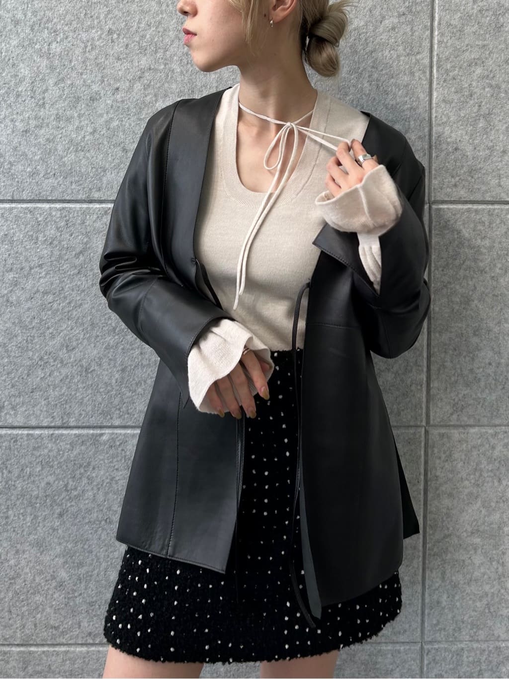 honoka Aさんの「CODE A｜gathered sleeves knit」を使ったコーディネート