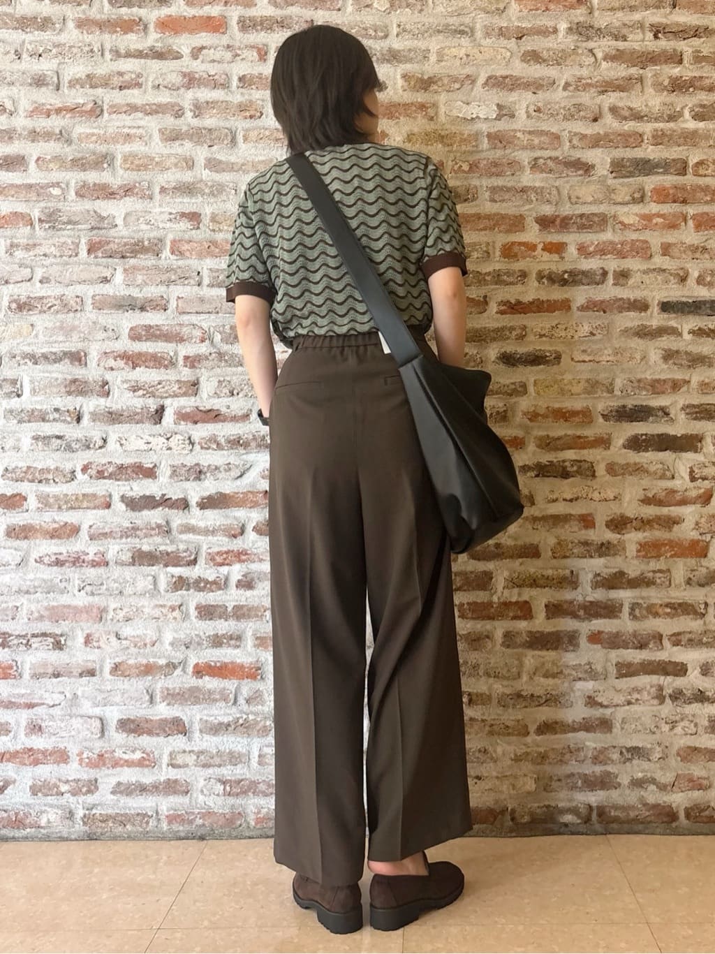 しばさんの「THE SHOP TK｜柄アソートポロニットシャツ【洗濯機OK】」を使ったコーディネート