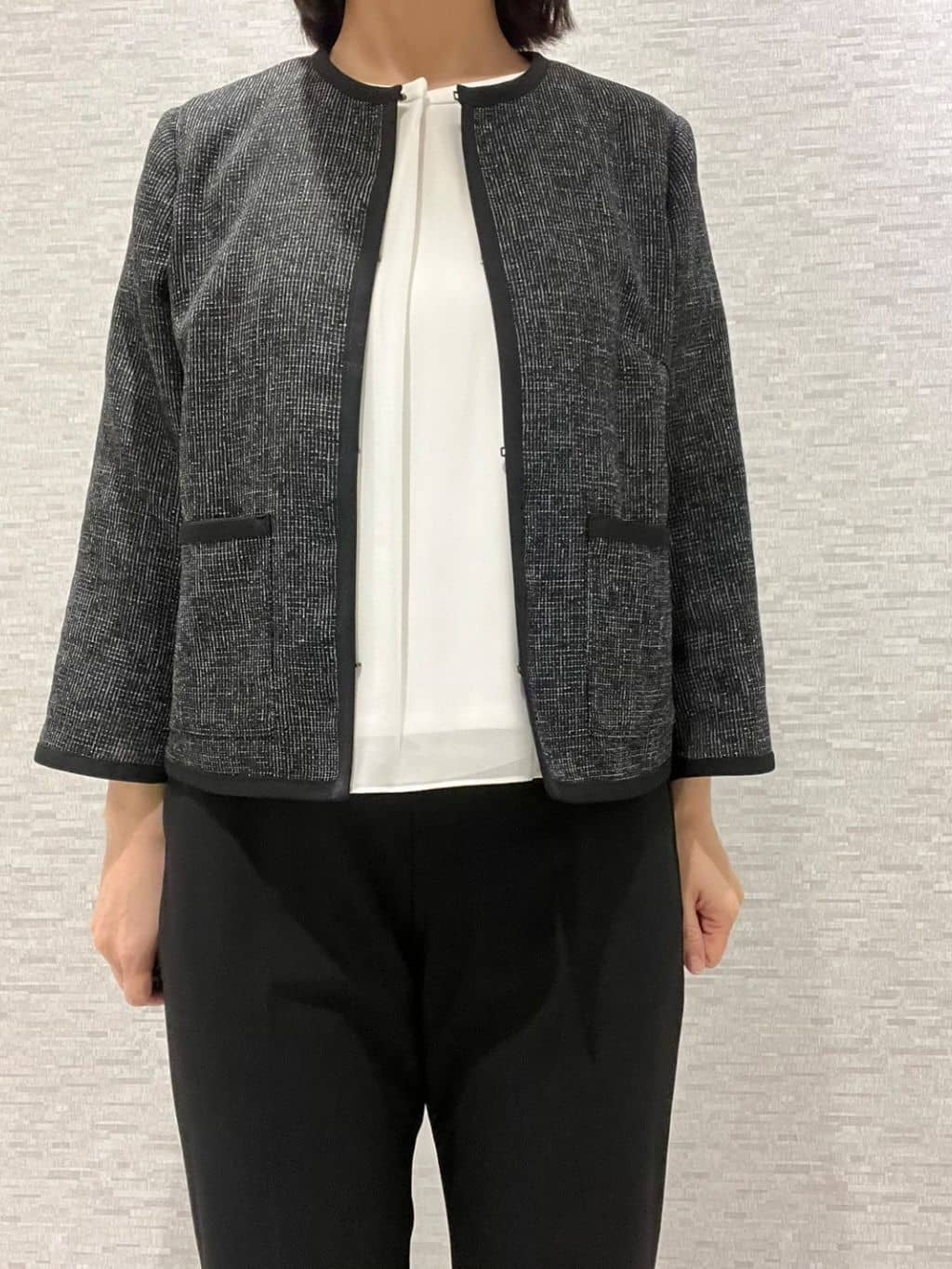 marikoさんの「Reflect｜【軽い着心地】メッシュツイードジャケット」を使ったコーディネート