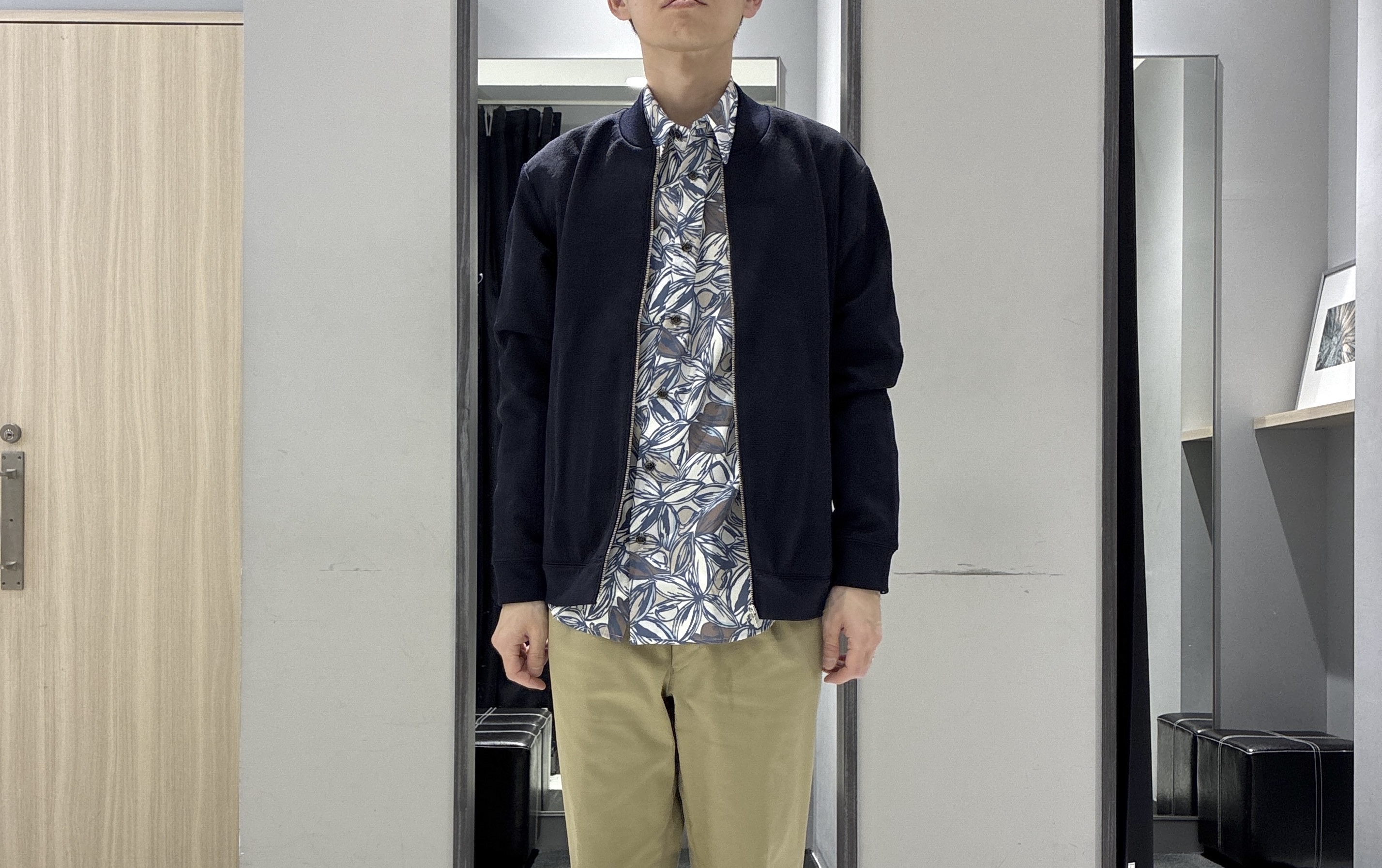 わいずみさんの「TAKEO KIKUCHI｜スライドパズル ジャカード ブルゾン」を使ったコーディネート