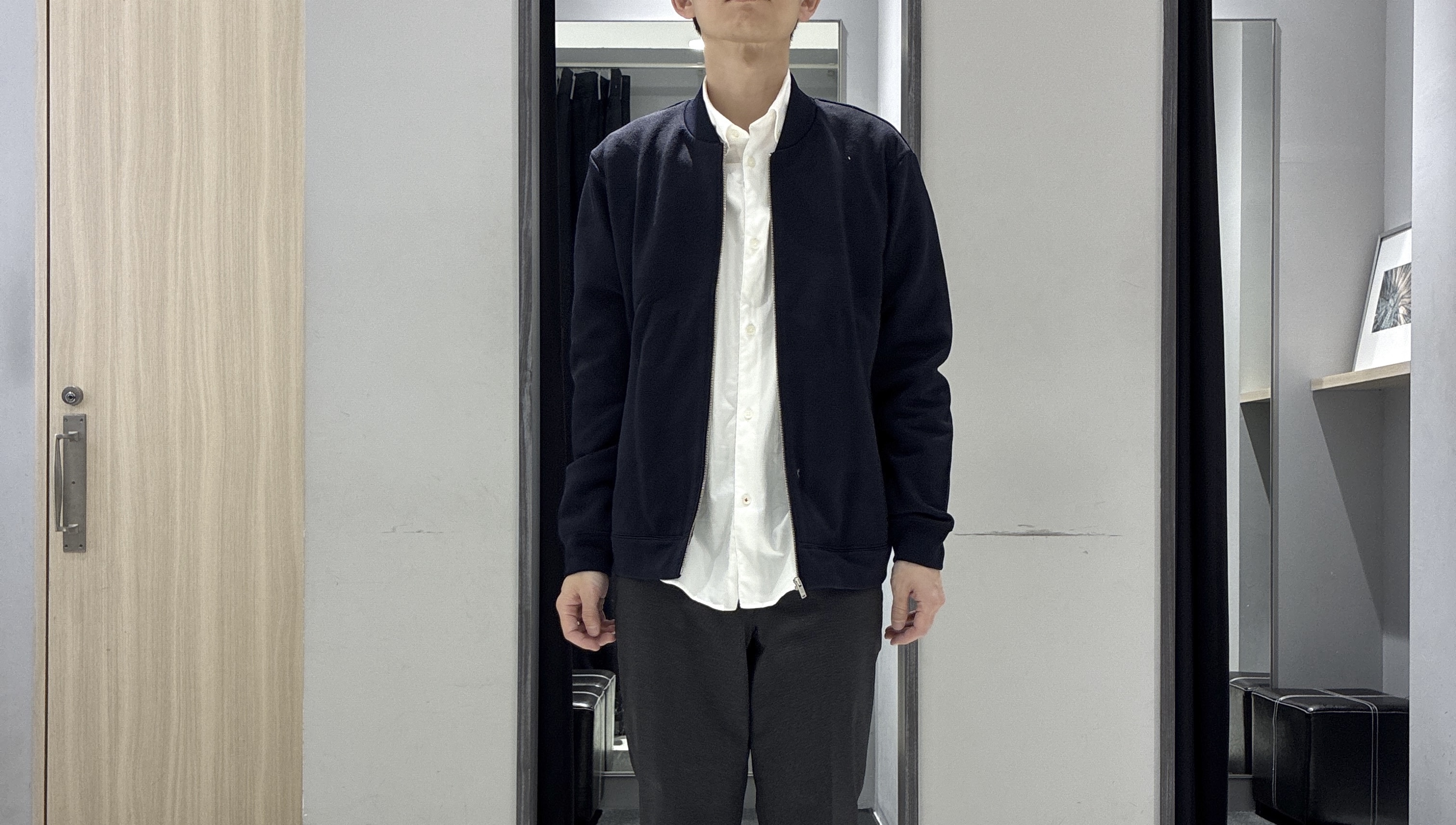 わいずみさんの「TAKEO KIKUCHI｜スライドパズル ジャカード ブルゾン」を使ったコーディネート