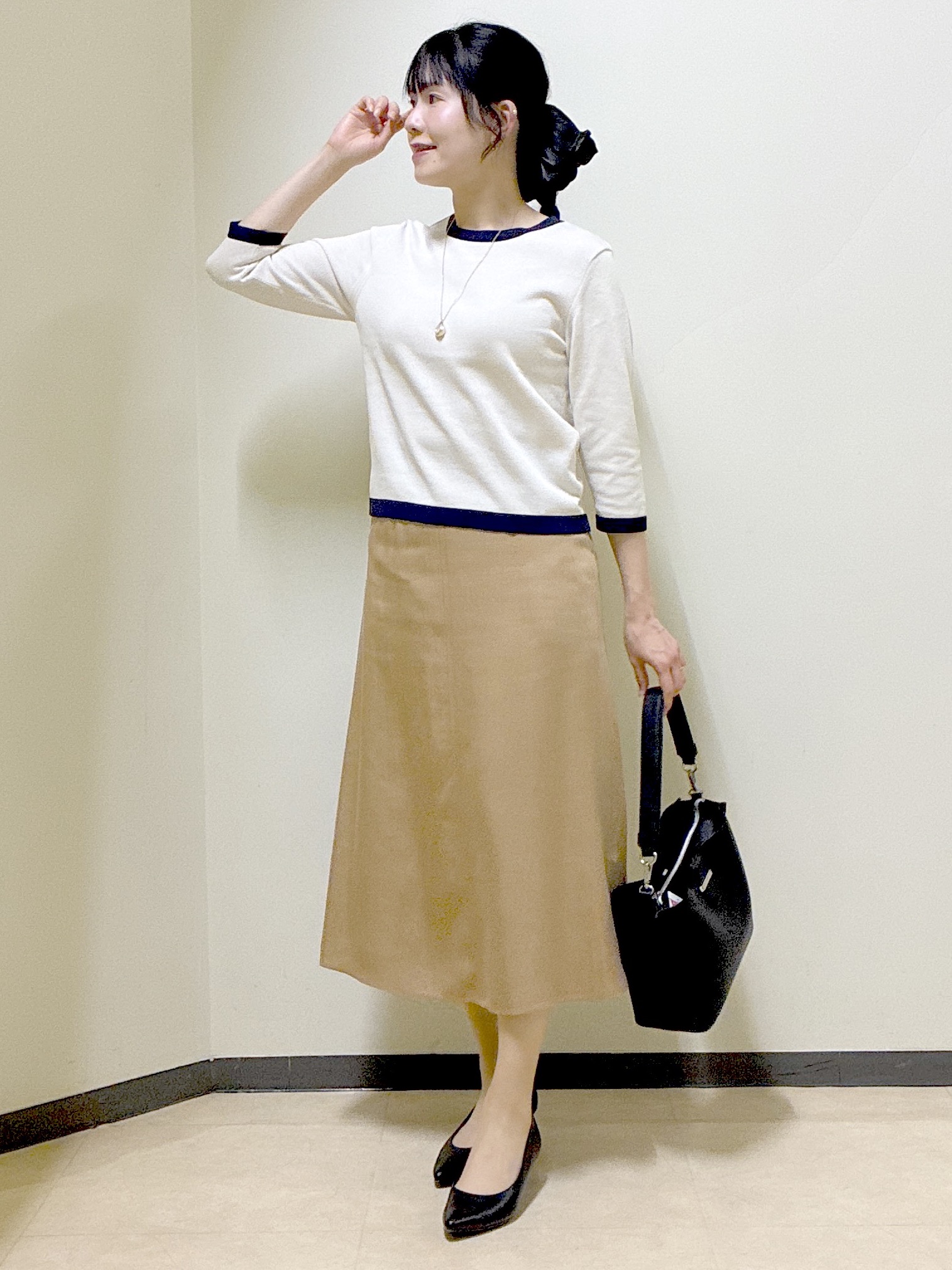  beni_gingerさんの「Reflect｜【アンサンブル可】バイカラーニット」を使ったコーディネート