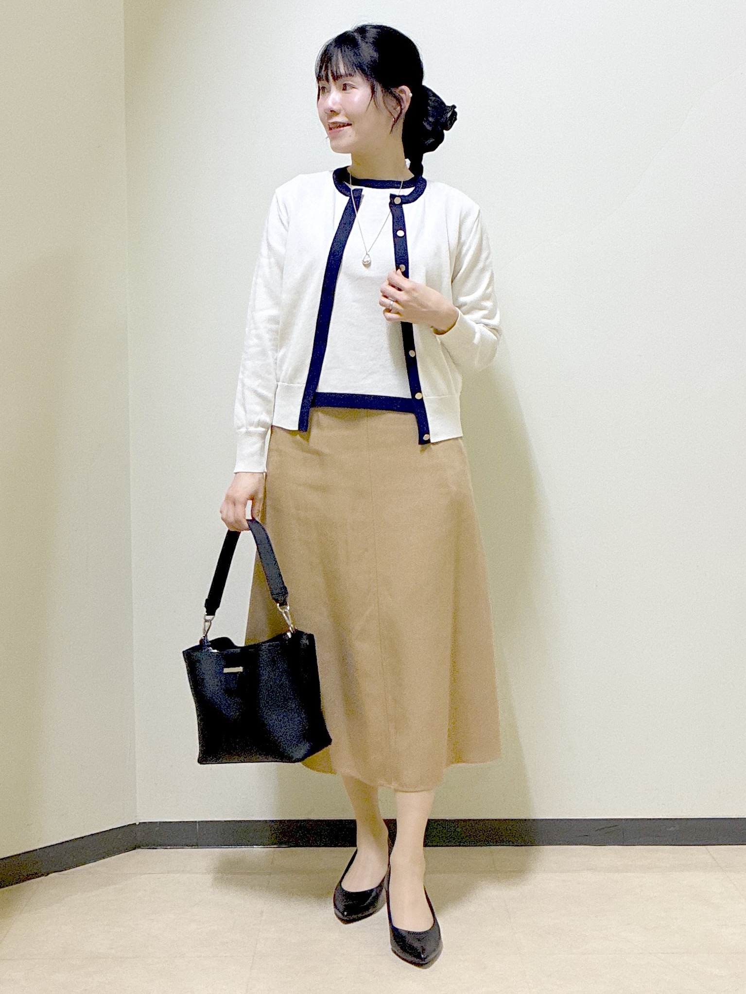  beni_gingerさんの「Reflect｜【アンサンブル可】バイカラーカーディガン」を使ったコーディネート