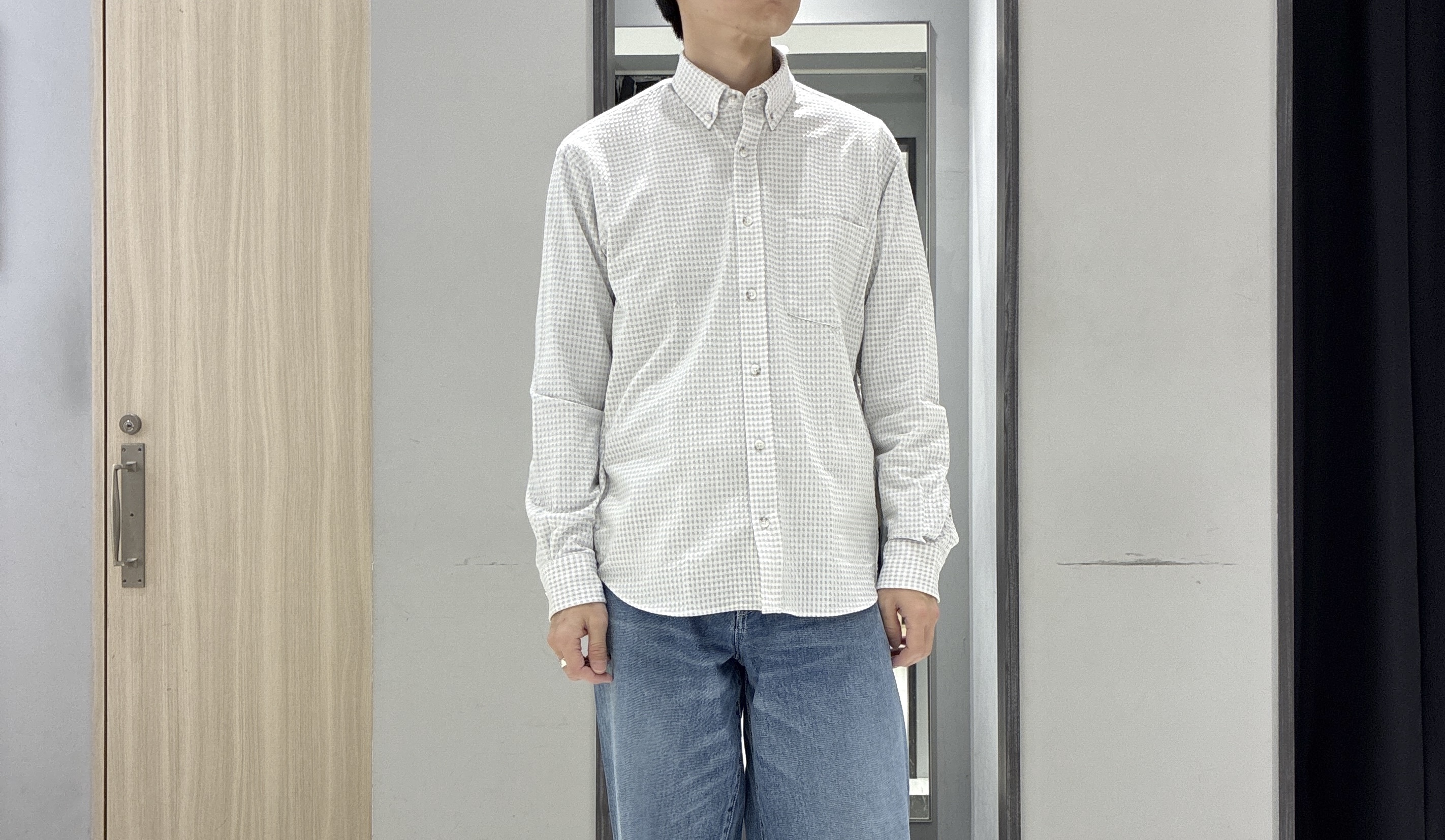 わいずみさんの「TAKEO KIKUCHI｜リネンライクカルゼ リブブルゾン」を使ったコーディネート