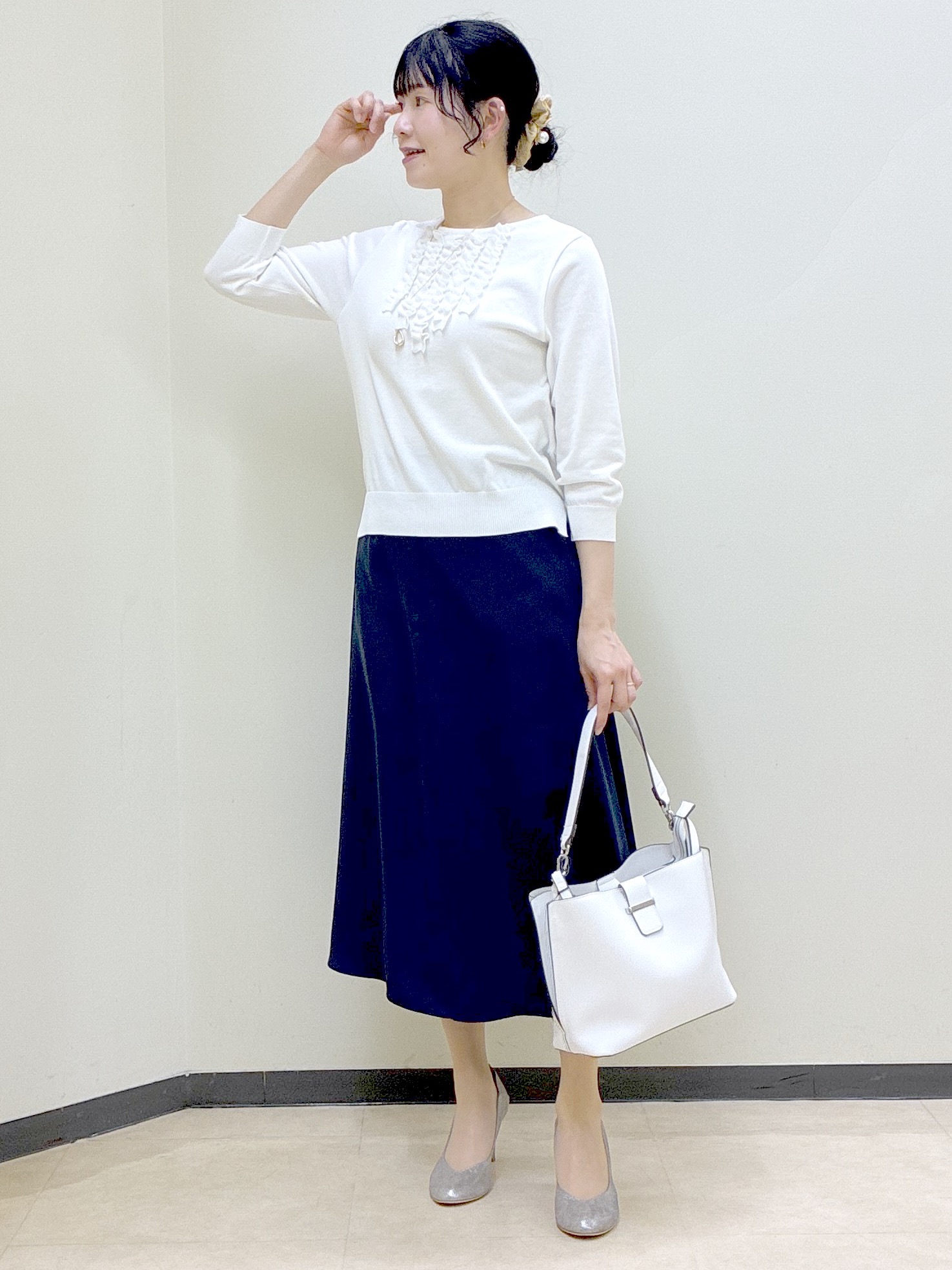 beni_gingerさんの「Reflect｜フロントフリルデザインニット」を使ったコーディネート