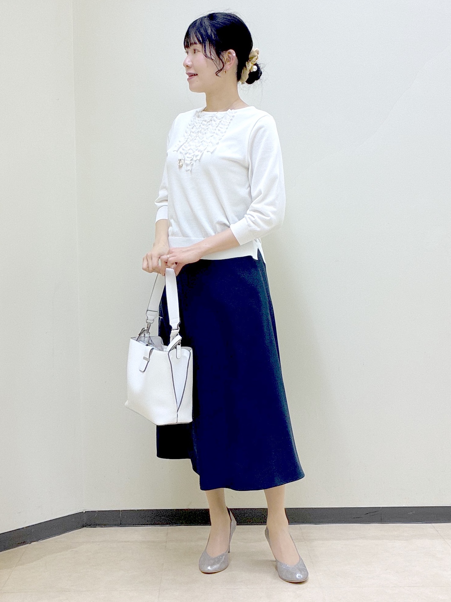  beni_gingerさんの「Reflect｜フロントフリルデザインニット」を使ったコーディネート