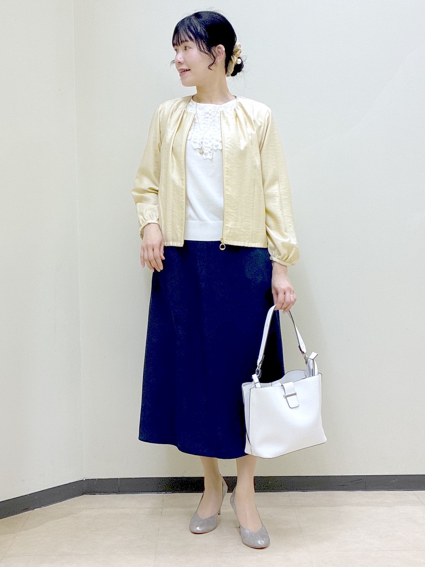  beni_gingerさんの「Reflect｜フロントフリルデザインニット」を使ったコーディネート