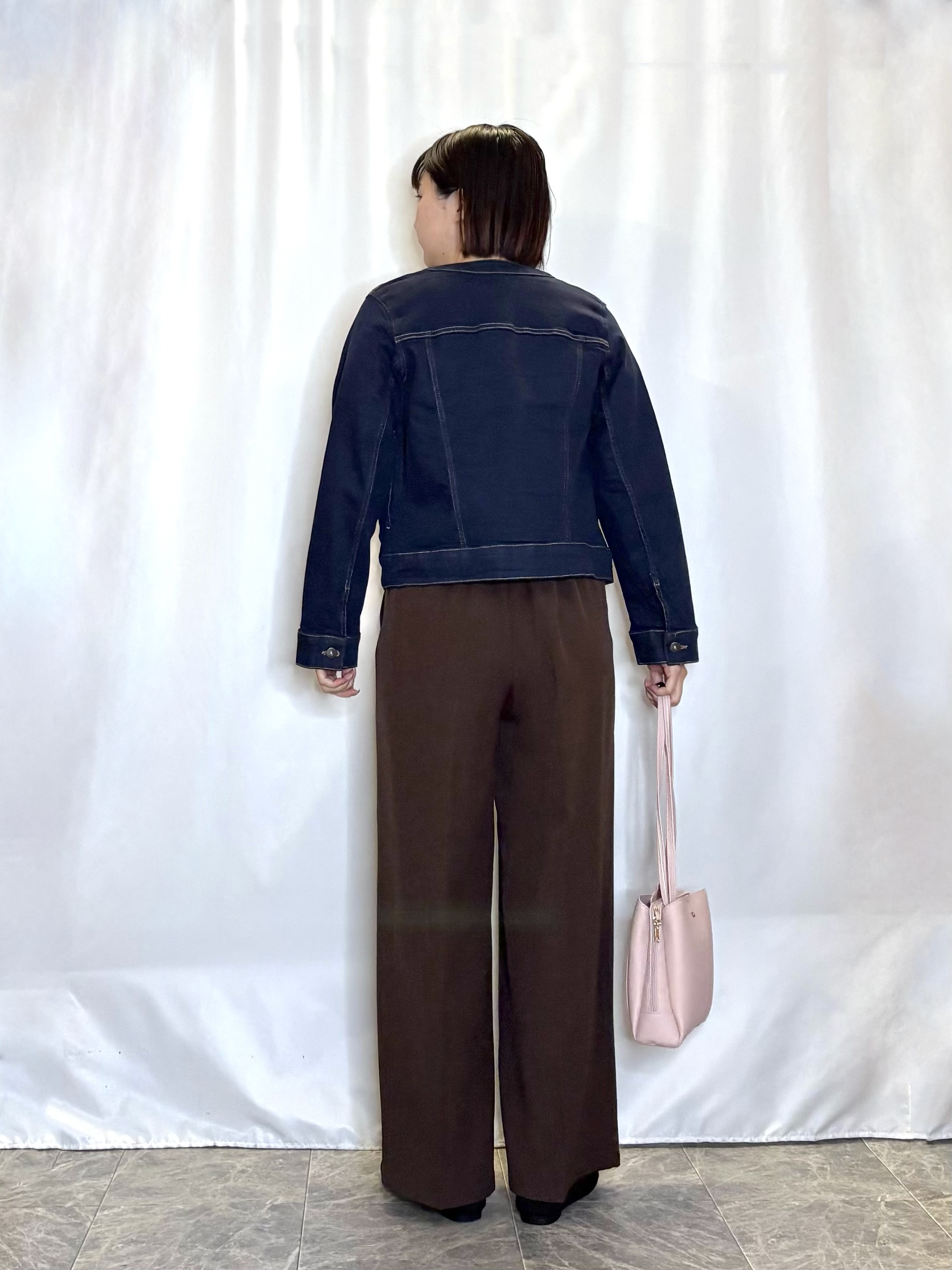 ネリさんの「SHOO･LA･RUE｜【SHOO・LA・RUE DENIM/S-LL/高レビュー】大人のための ノーカラーデニムジャケット」を使ったコーディネート