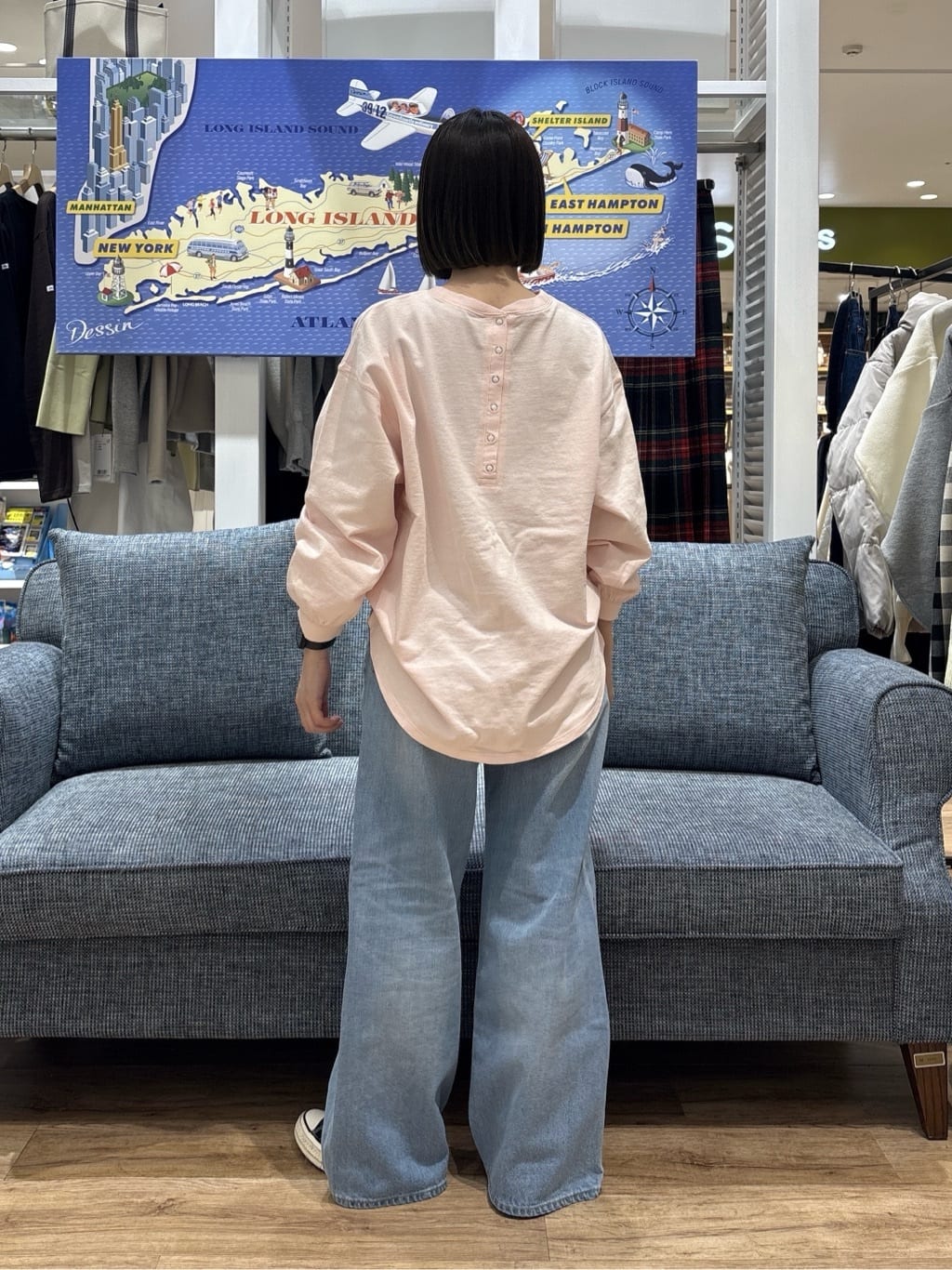 risaさんの「Dessin｜【360度可愛い・洗える】バックヘンリーカットソー」を使ったコーディネート