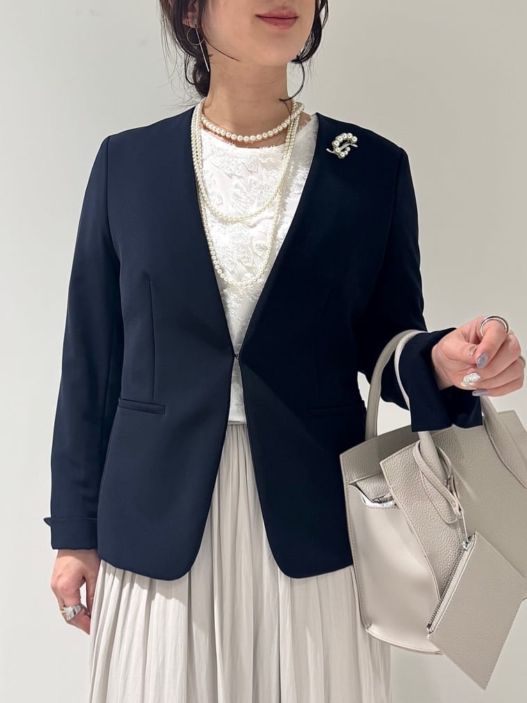 そんさんの「INDIVI｜【通勤スーツ／洗える】ストレッチカラーレスジャケット」を使ったコーディネート